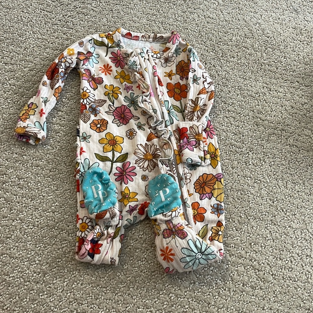 Great used condition posh peanut ruffle baby pajama